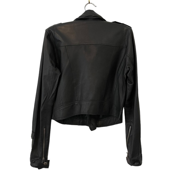 JAKETT NY | Josey Black Leather Cropped Moto Jacket, Size Small - Picture 5 of 8